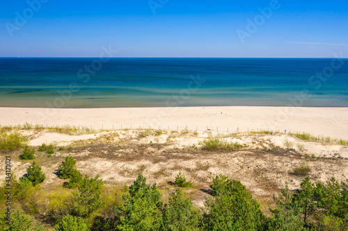 Beautiful scenery of Baltic Sea beach in Sobieszewo at summer   Poland