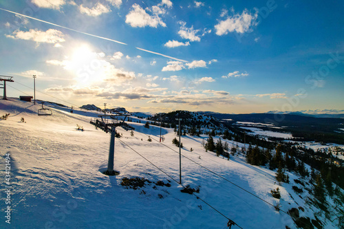 ski resort in the mountains winter kvitfjell norway worldcup Gudbrandsdal norway Faavang Fåvang photo