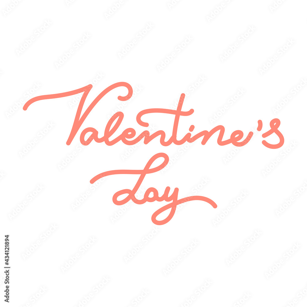 Valentine's Day handwriting , isolated on white background , Vector Illustration EPS 10