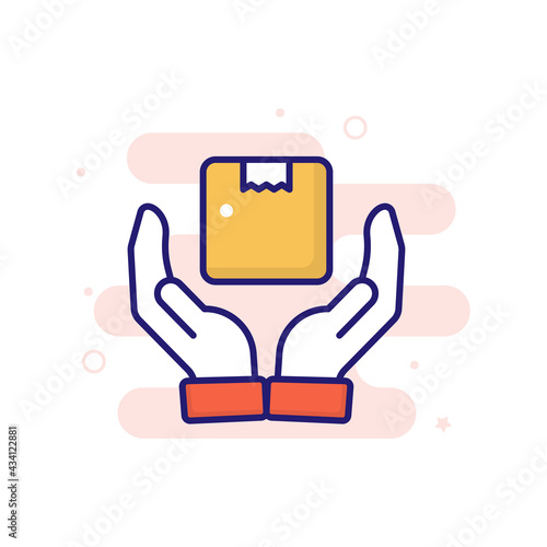 Safely Delivered vector filled outline icon style illustration. EPS 10 File