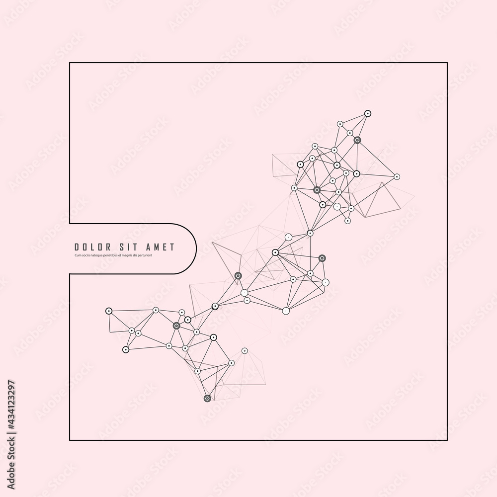 Obraz premium Molecules connection design concept. Template for medicine, science, laboratory. Abstract vector illustration. Technology design for advertising, business and web