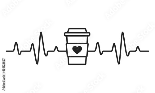 Heartbeat vector Graphs of a fast heartbeat from caffeinated morning coffee.