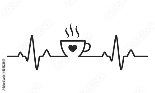 Heartbeat vector Graphs of a fast heartbeat from caffeinated morning coffee.