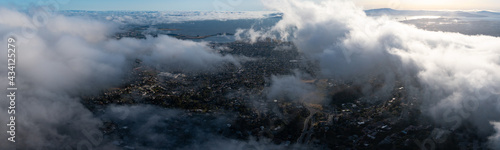 The marine layer sweeps over the serene hills of the East Bay, just east of San Francisco Bay, California. This area has a number of parks and open spaces available to explore by hiking and biking. © ead72