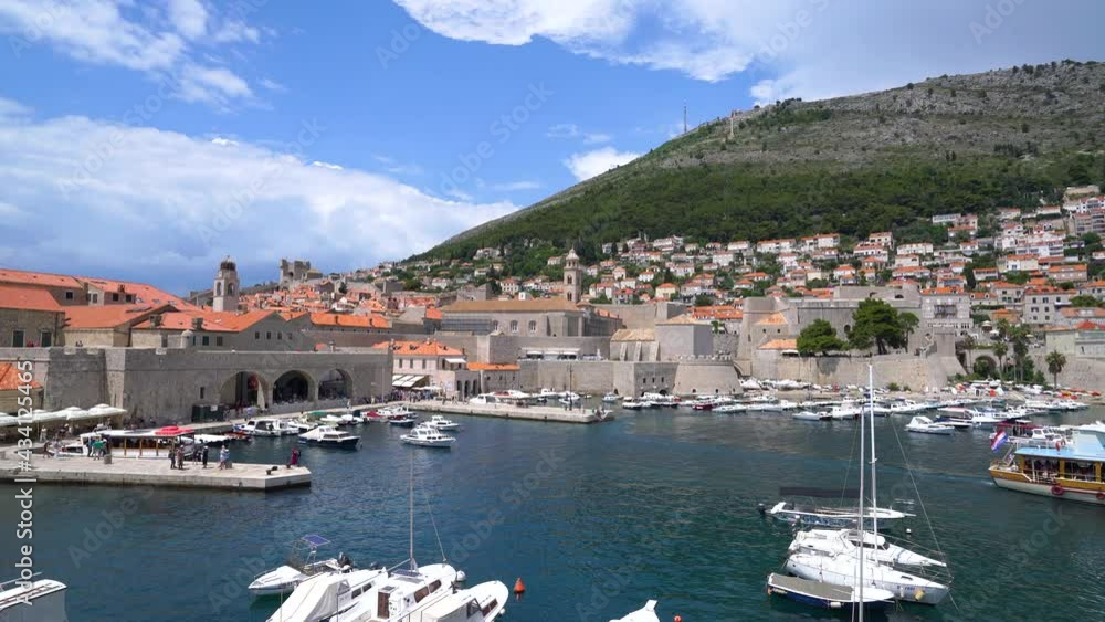 pedestrian people through Dubrovnik old town a city in southern croatia one of the most prominent tourist destinations in the Mediterranean Sea pedestrian people through Dubrovnik old town a city in southern croatia one of the most prominent tourist destinations in the Mediterranean Sea