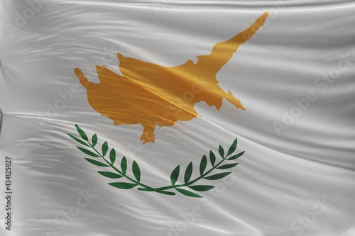 Fotografi Abstract Cyprus Flag 3D Render (3D Artwork)