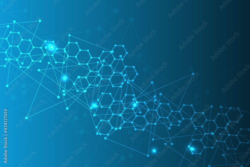 Obraz premium Technology structure molecular connect elements. Connection with hexagons elements. Vector illustration