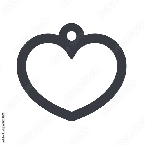 Dog tag template. Vector silhouette dog tag for neckline. Isolated on white background