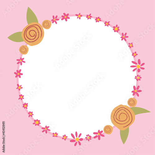 Abstract floral frame pattern background. Design for invitation, card, sertificate etc. Vector hand drawn illustration