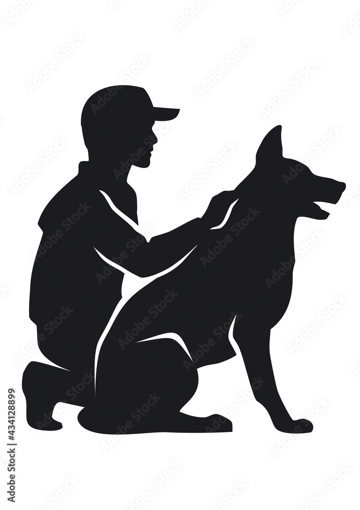 A man with a dog A man with a dog