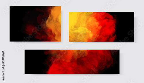 Color Splash banners set. Background smoke paint.