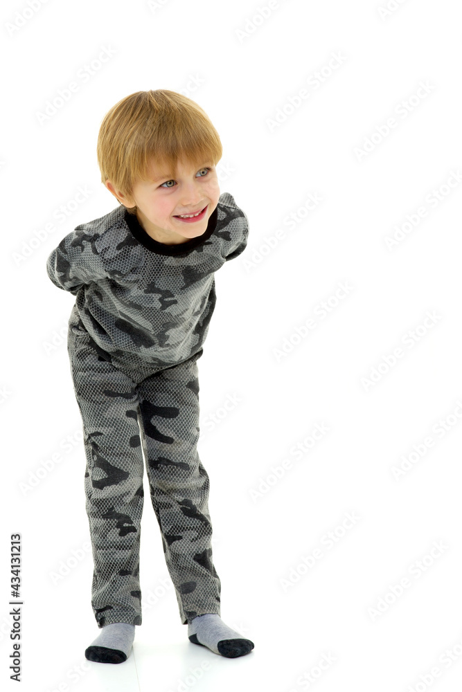 Full length portrait of joyful little boy Full length portrait of joyful little boy