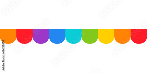 Rainbow scallop border image. Clipart image