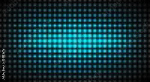 Led screen texture. Lcd monitor. Analog digital TV display. Turquoise television videowall. Electronic diode effect. Projector grid template. Vector illustration.