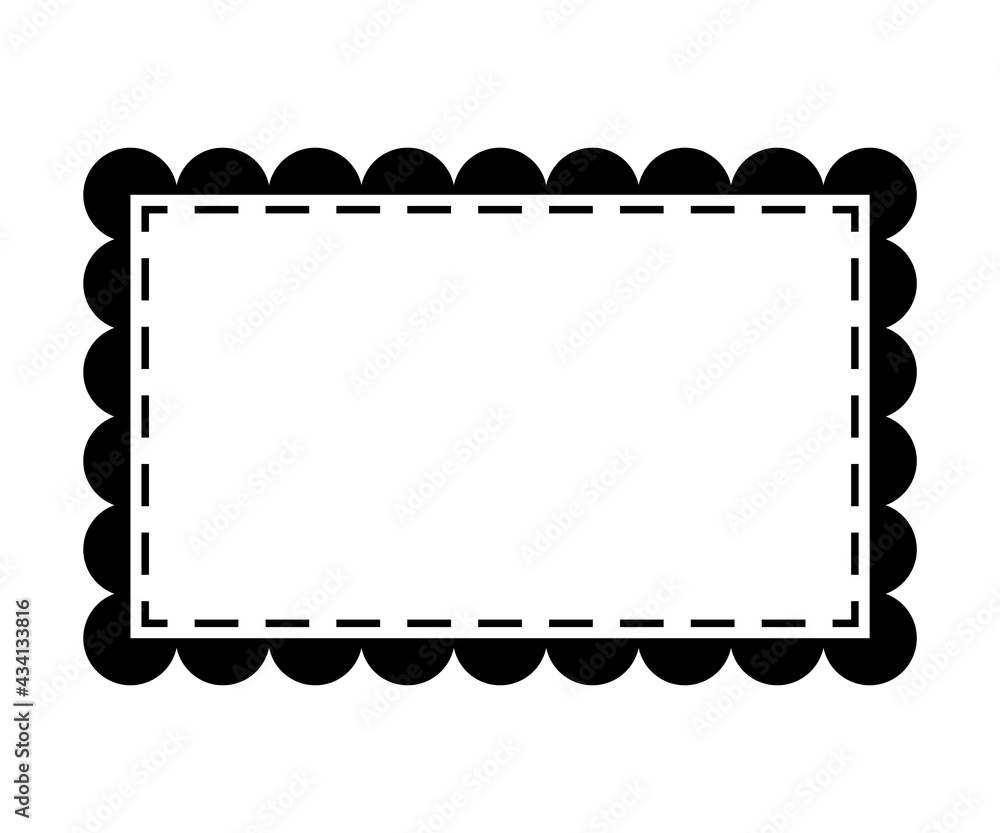 Scalloped edge rectangle frame. Clipart image Stock Vector Adobe Stock