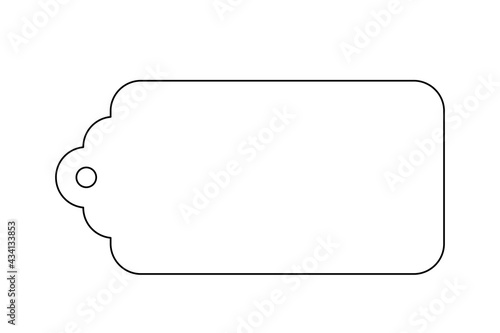 Scalloped hang tag outline template. Clipart image