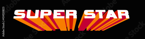 super star lettering isolated on black