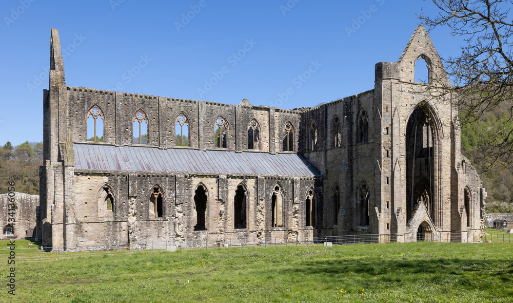 Tintern Abbey in the Wye Valley, Monmouthshire, Wales, UK
