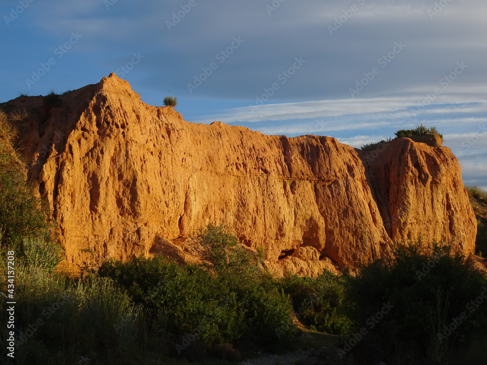 Spanish Canyon Wall in Sunset