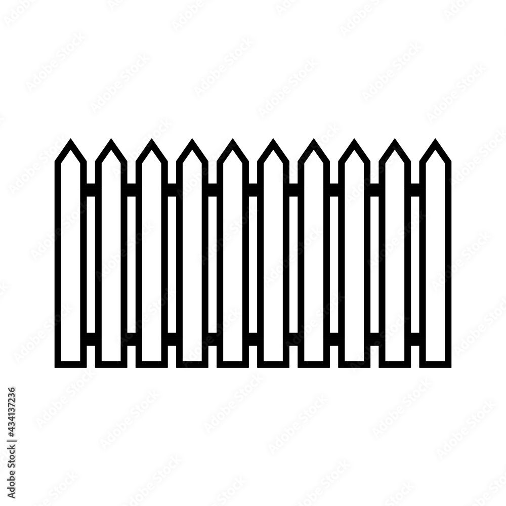 Fence line icon. Simple traditional fence. Vector Illustration Fence line icon. Simple traditional fence. Vector Illustration