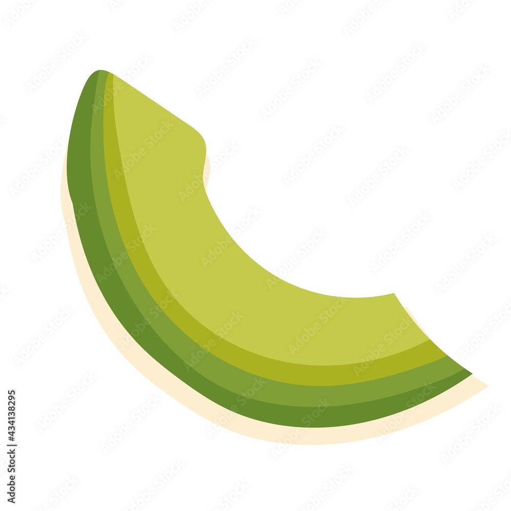 Slice of ripe avocado. Simple drawing in cartoon style. Vector illustration isolated on white background