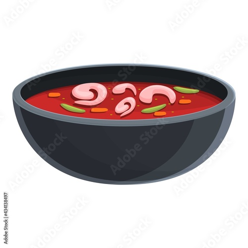 Shrimps soup icon. Cartoon of Shrimps soup vector icon for web design isolated on white background