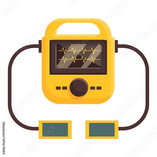 Heart defibrillator icon. Cartoon of Heart defibrillator vector icon for web design isolated on white background