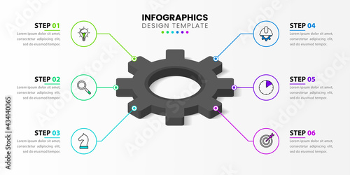 Infographic design template. Creative concept with 6 steps