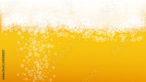 Oktoberfest background. Beer foam. Craft lager splash.