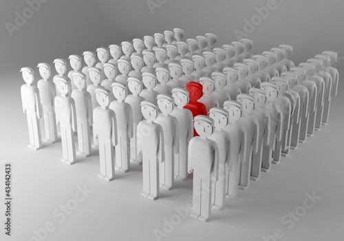 Canvas-taulu Red man stands in the crowd