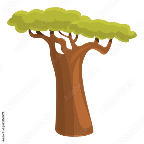 Wild baobab tree icon. Cartoon of Wild baobab tree vector icon for web design isolated on white background
