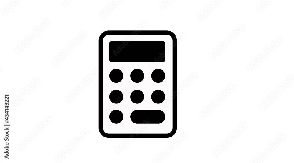 Calculator Icon. Vector black and white flat isolated illustration of a calculator Calculator Icon. Vector black and white flat isolated illustration of a calculator