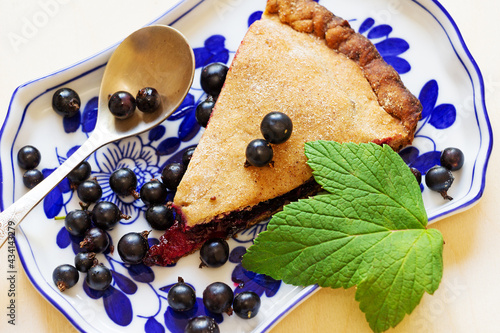 Homemade black currant pie.