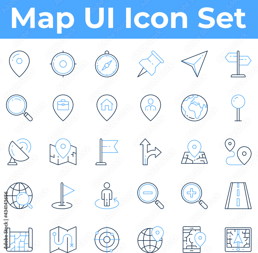 Map app and web ui icons Map app and web ui icons