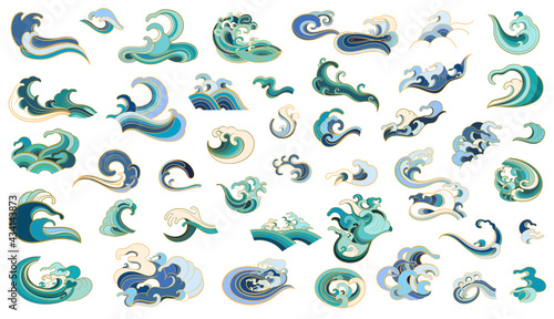 Set of vector elements of oriental waves