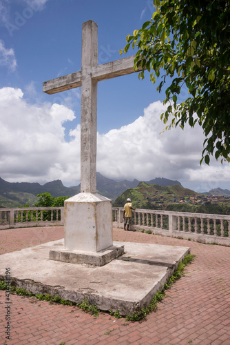 Mirador de Cruz Mirante en el interior de la isla de Santiago en Cabo Verde
