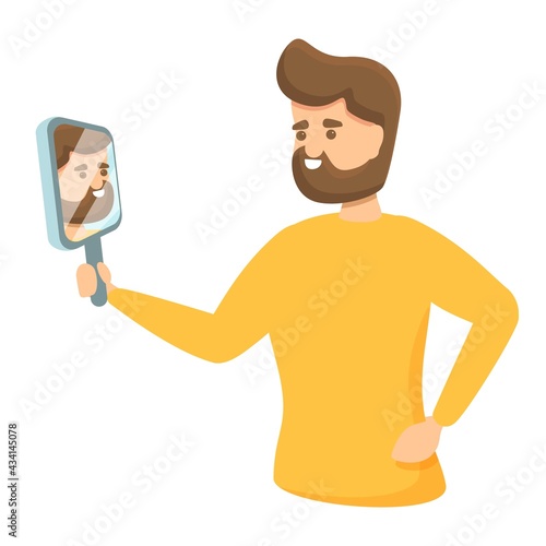 Hipster narcissism icon. Cartoon of Hipster narcissism vector icon for web design isolated on white background