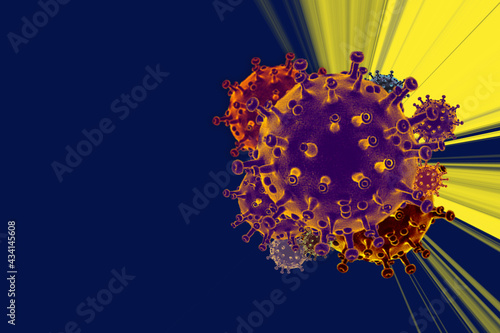 COVID-19 corona virus prevention and quarantine poster. Pandemic medical health risk,  virology concept. photo