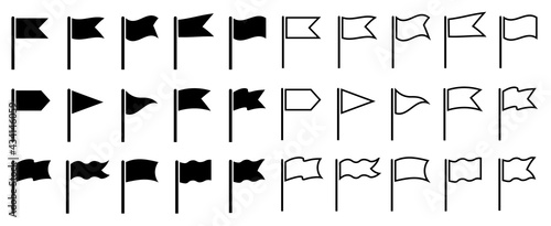 Silhouette set icon flag for decoration graphic. Vector illustration