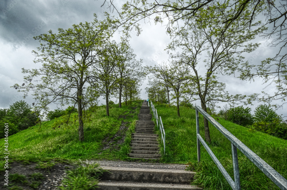 Lange Treppe auf der Halde Rungenberg in Gelsenkirchen Buer