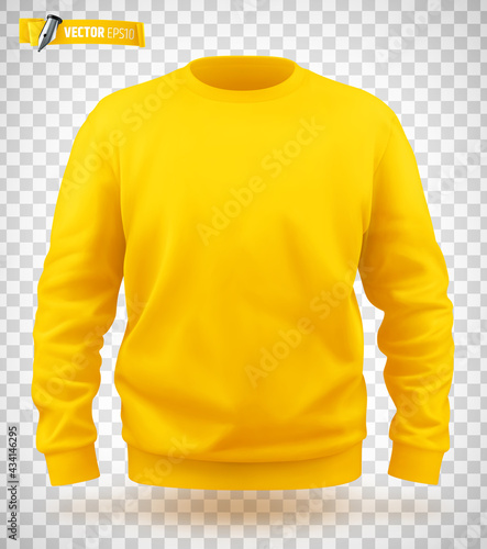Sweat-shirt jaune vectoriel sur fond transparent