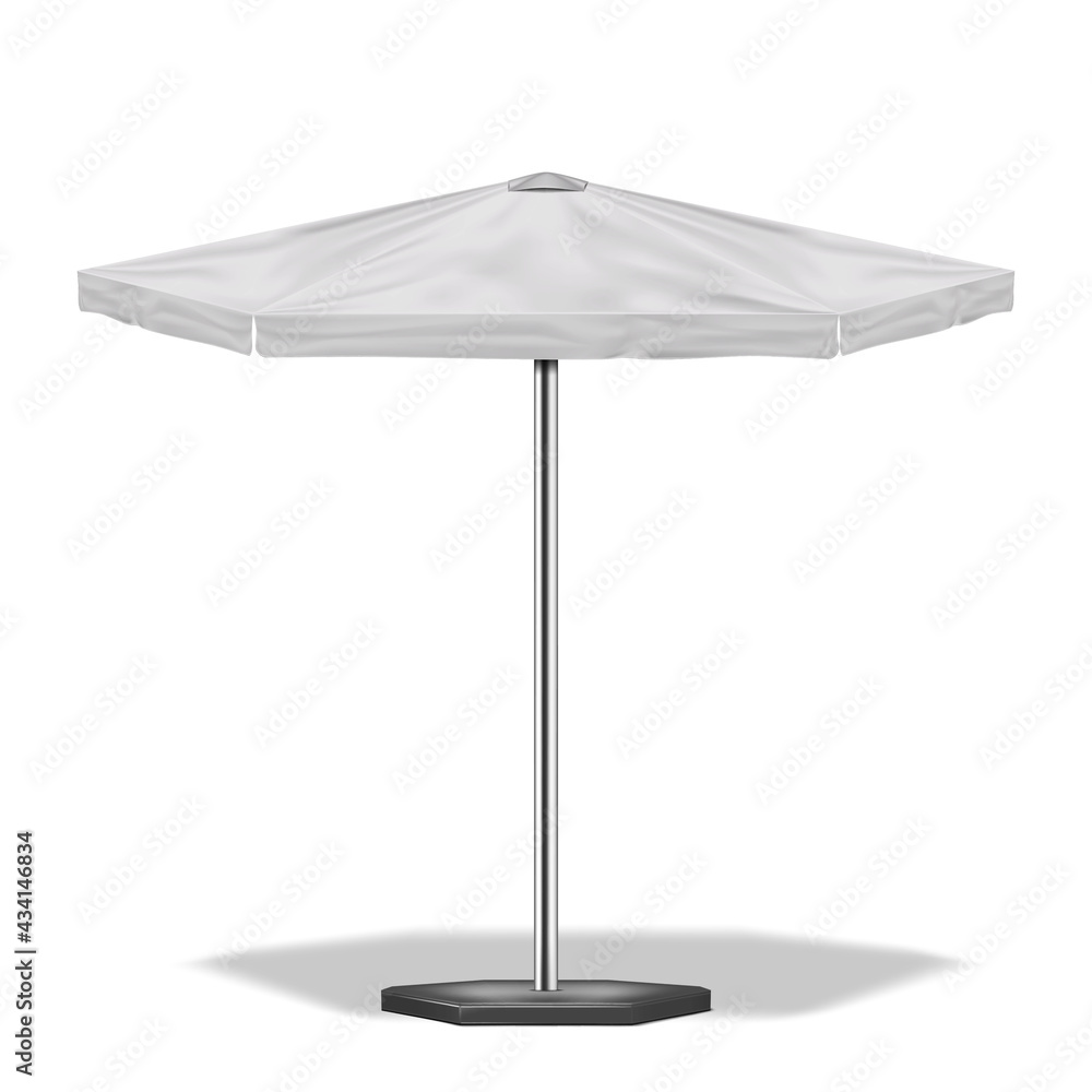 White hexagonal patio umbrella, realistic vector mockup. Outdoor garden  parasol, mock-up. Template for design Stock Vector | Adobe Stock