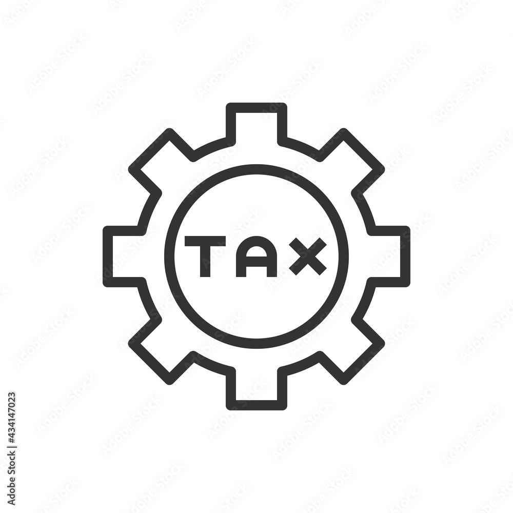 Gear icon Tax line vector illustration Gear icon Tax line vector illustration