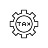 Gear icon Tax line vector illustration