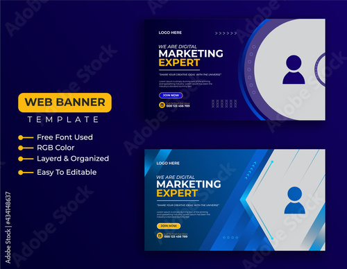 Digital Marketing Banner,Social Media Cover,Web Banner,Social kit ad banner template