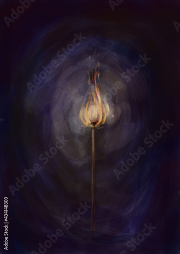 Wallpaper Mural Dark digital illustration with little light hope Torontodigital.ca