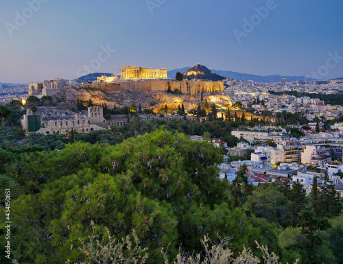 Acropolis of Athens Greece under dramatic sky  scenic view