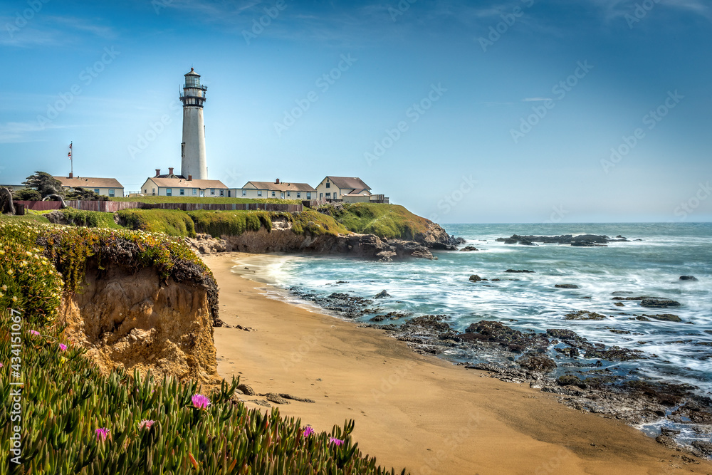 The Pigeon Point Lighthouse on the coast of California