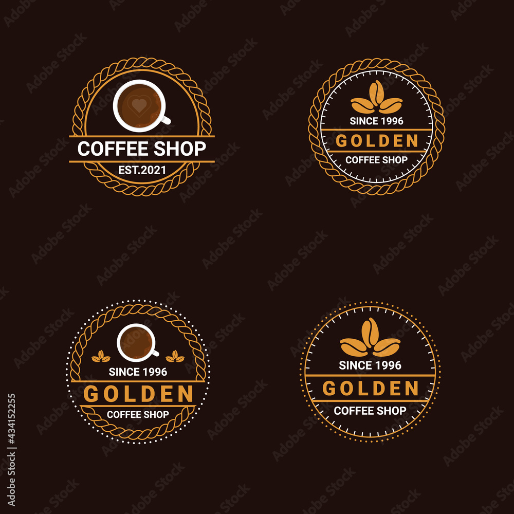 Set of Coffee Shop premium Logo Design template
