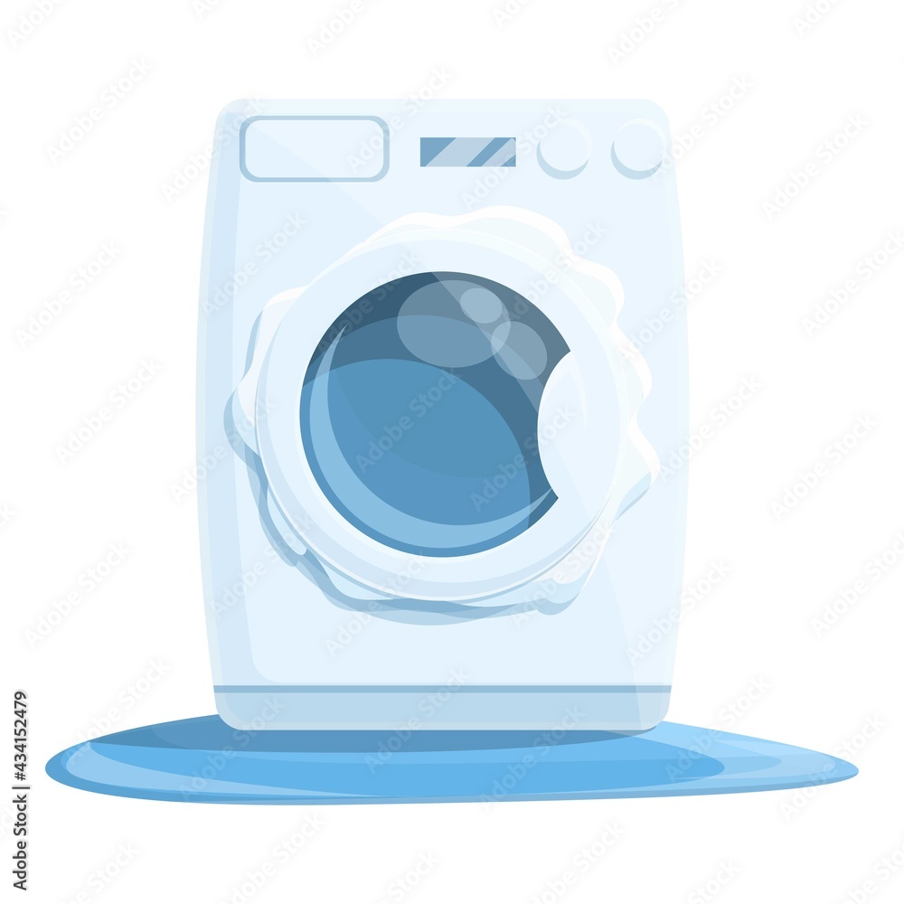 Full broken washing machine icon. Cartoon of Full broken washing ...